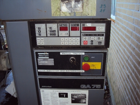 Skruekompressor, Atlas Copco GA 75, årgang 1990