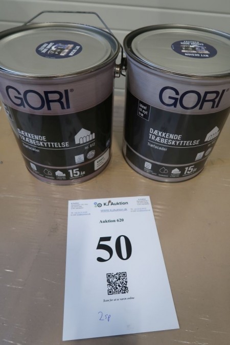 10 liters of gori, covering wood protection. Color: chalk