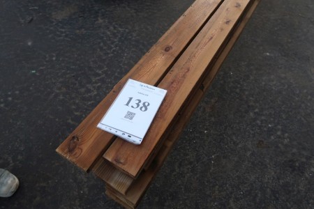 54.6 meter terrace boards brown impregnated. 25x120 mm. Length: 420 cm.