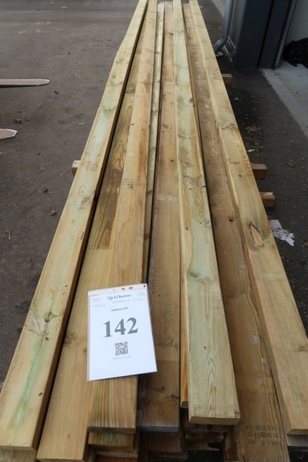 173 meters of joists impregnated. 45x95 mm. Length: 480 cm.