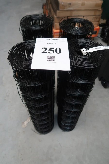 4 rolls of wire fence. Black. 0.9x20 meters