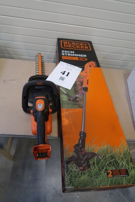 Cordless grass trimmer and hedge trimmer Black & Decker, 18V, 1 battery, 1 charger. ST1823. GTC18452PC