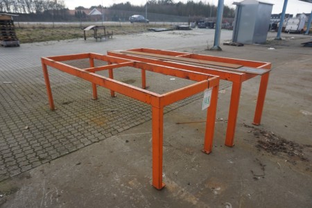 2 steel table frames 300x100x100 cm