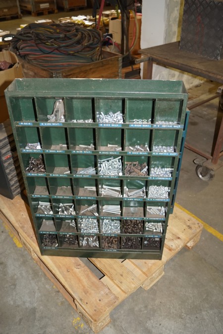Assortment box with bolts and nuts 87x60x12 cm + assortment box 62x50x17 cm