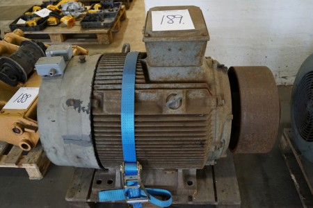 Large electric motor with pulley