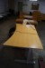 Raising / lowering table d: 100 b: 180 cm works + chair + LUXO table lamp