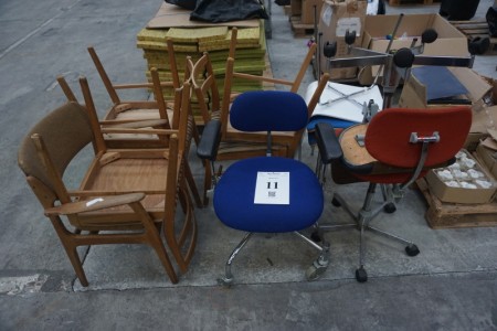 11 chairs, assorted