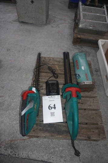 2 electric hookers Bosch with charger + hand trimmer bosch