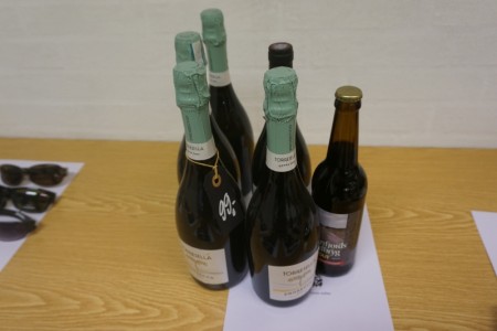 4 pcs. Torresella Prosecco doc (extra dry) + 1 pc. Château des adouzes red wine + 1 pcs. Nordenfjord's hand brew stout.
