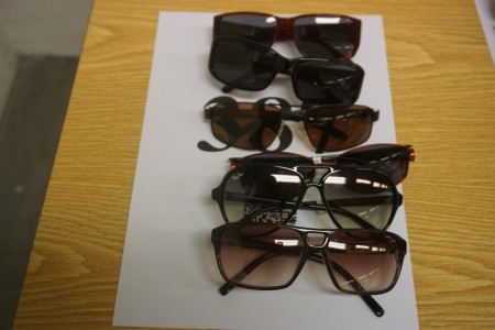 6 stk. solbriller. (4 stk. Prego, Rayban og Freudenhaus)