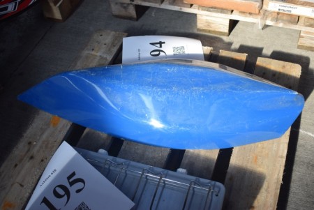 Blue fiberglass model boat