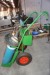Oxygen and gas bottles with hose set and cart