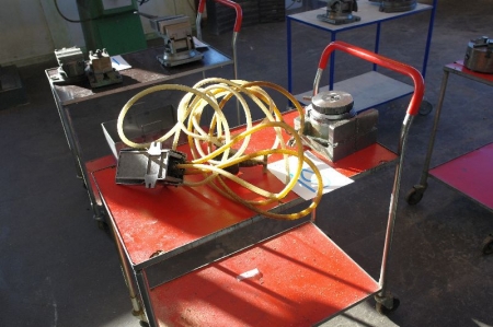 Pneumatic jig with a degree scale. Trolley