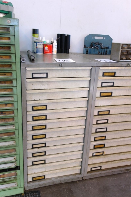 Tool Drawer section with 12 drawers with content