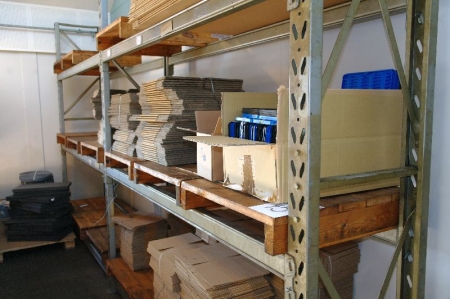 2 section pallet shelving with content - including 12 beams