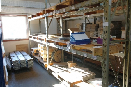 2 section pallet shelving with content - including 12 beams