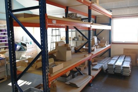 2 section pallet shelving with content - including 16 beams