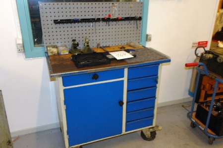 Tool Trolley on wheels with tool panel + content