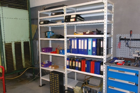 2 section steel shelving + assortment drawer. Manuals for other machines not included