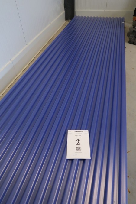 5 Stück Trapezplatten, 109x364 cm, blau getönt
