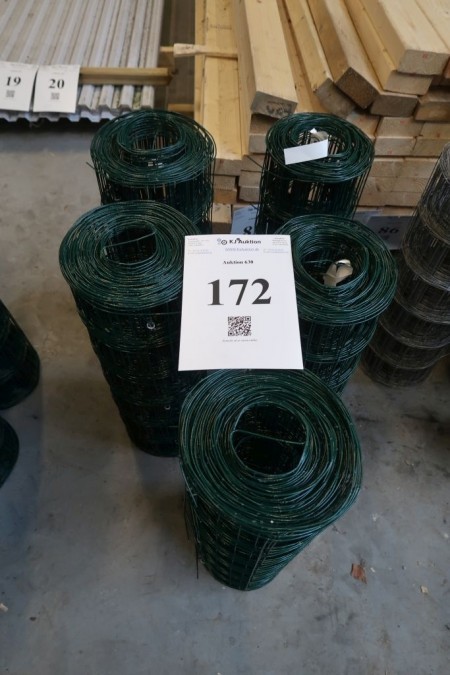 5 Rollen grüner Drahtzaun, 0,6 x 20 Meter pro Rolle,