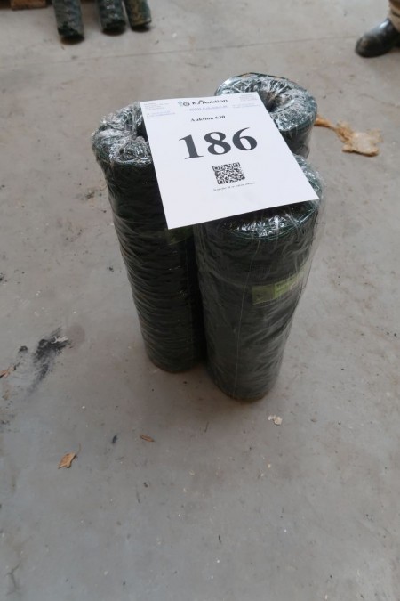 3 rolls the chicken net green, 0.45x25 meters per roll, mesh size 50 mm