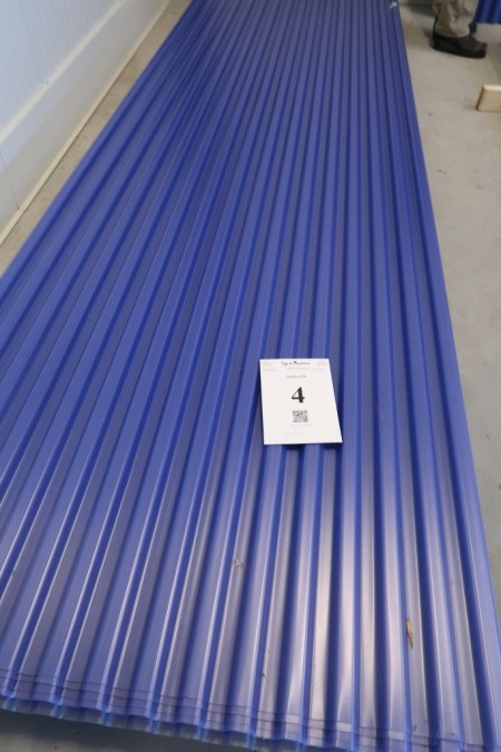 10 Stück Trapezplatten, 109x364 cm, blau getönt