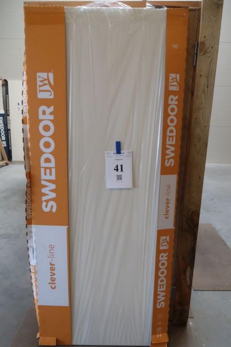 Door plate, white, Swedoor, 825x2000x40 mm. Without holes for hinges, locks and handles