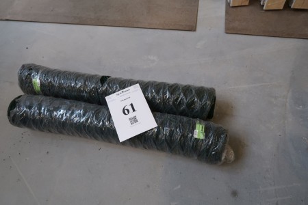 2 rolls the chicken net green, 0.9x25 meters per roll, mesh size 50 mm