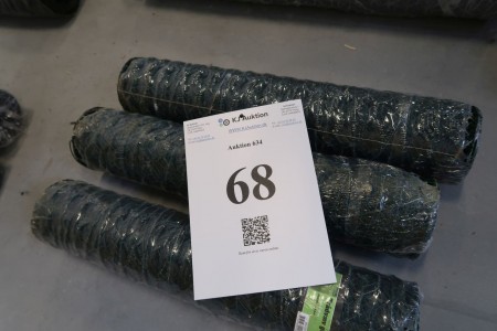 3 rolls the chicken net green, 0.45x10 meters per roll, mesh size 25 mm