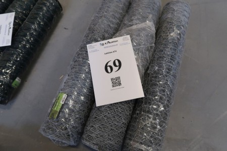 3 rolls of chicken poultry, 0.6x10 meters per roll, mesh size 25 mm