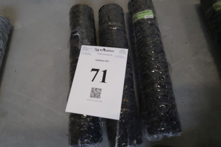 3 rolls chicken poultry black, 0.45x10 meters per roll, mesh size 25 mm