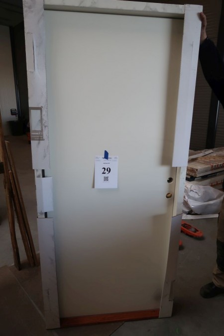 Facade door, right in, white / white, H211,5xB94,8 cm, frame width 11,5 cm