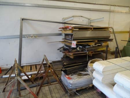 Various sheets of iron etc. including rack.