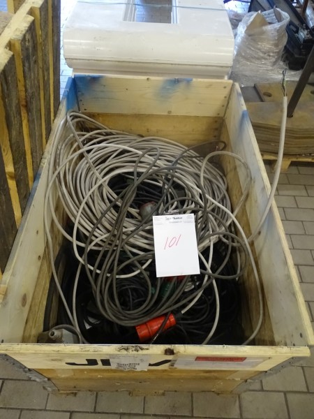 Pallet with cables.