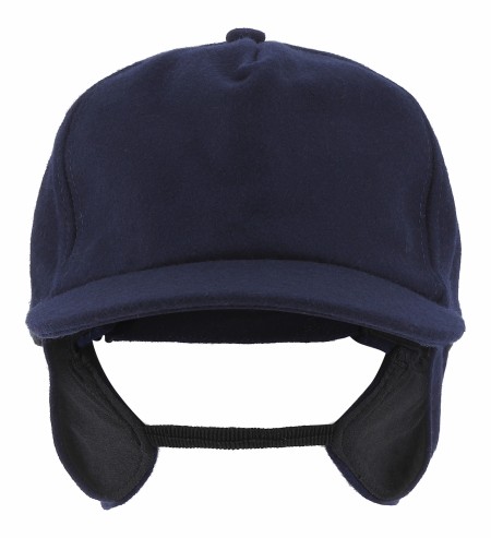 25 CAPS, Melton with pat, MARINE_x000D_ Powerful quality in 100% new wool. Ear flaps with elastic band, foldable inside. One size with neck adjustment. 