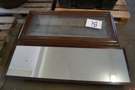2 Stück Glastüren 125x57 cm + Spiegel 145x45 cm