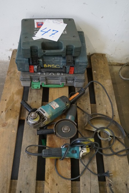 Angle grinder 3 pieces not tested 3 empty boxes