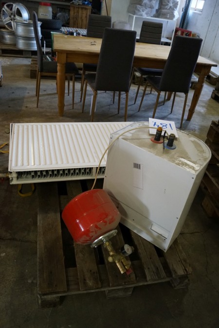 2 radiators + electric water heater 30L + expansion tank