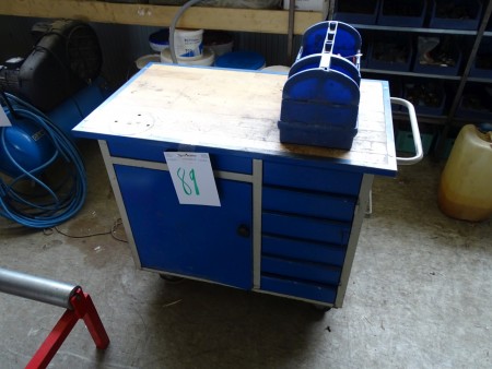 Tool trolley with content.