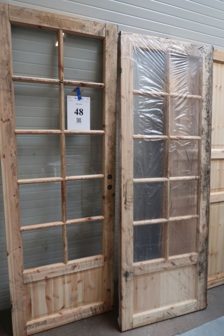 Double glass door, untreated, 725x2040x40 mm per door