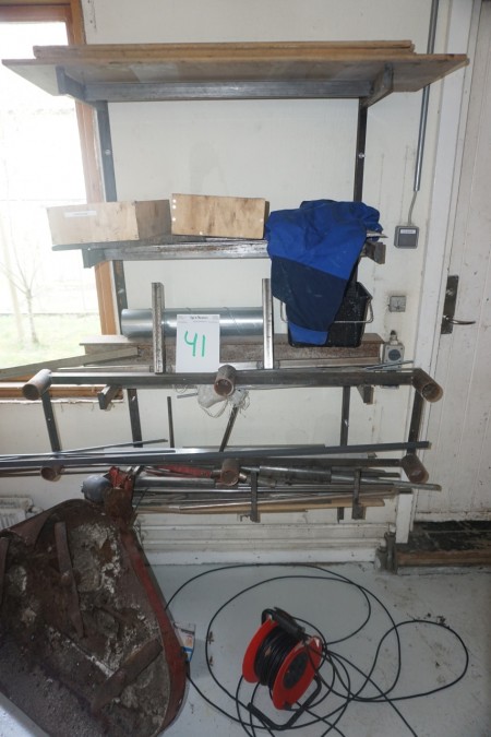 Miscellaneous Iron with more on 2 shelves + plates and cut in corner
