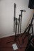 2 microphone stands with 1 microphone brand Shure PG58