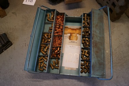 Toolbox with various plumbing fittings