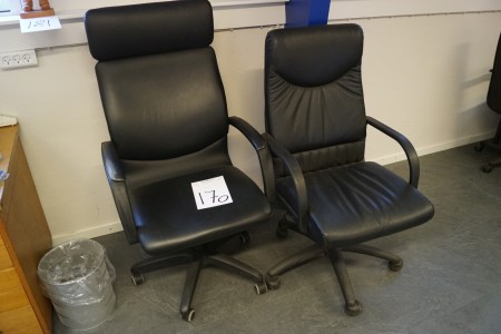 2 stk kontorstole sorte med vippefunktion