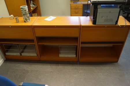 3 pcs filing cabinets with shutter doors 87x82x41 cm