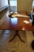 Mahogany table with 1 plate w / sash 100x140 / 185 H: 72 cm + 2 pcs. 45 cm and 52 cm