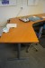  2 shared desks, l: approx. 210 cm with angle d: 85 cm h: 74 cm + 120x120x74 cm + 2 chairs