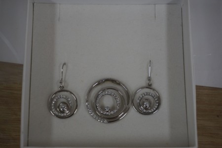 Genuine silver earrings + pendants + SZ stones
