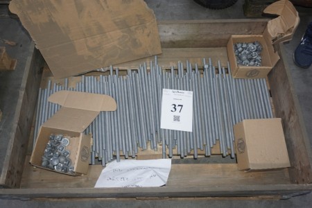 Large lot of threaded rods + bolts